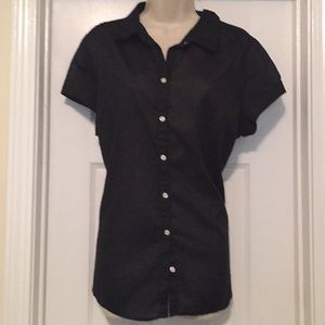 Button down, sheer shirt